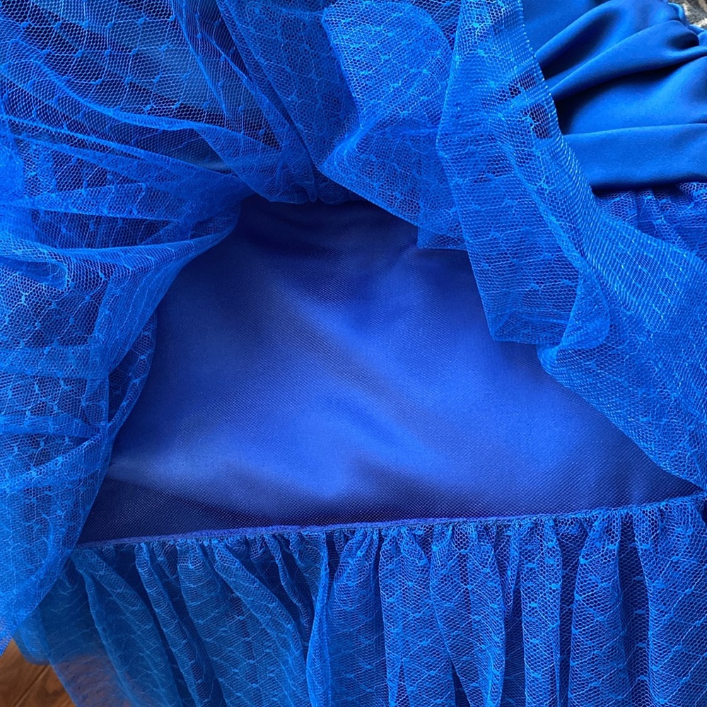 💙🦋Vintage blue prom/formal mini dress handmade womens/youth/junior size 6. - Picture 7 of 15